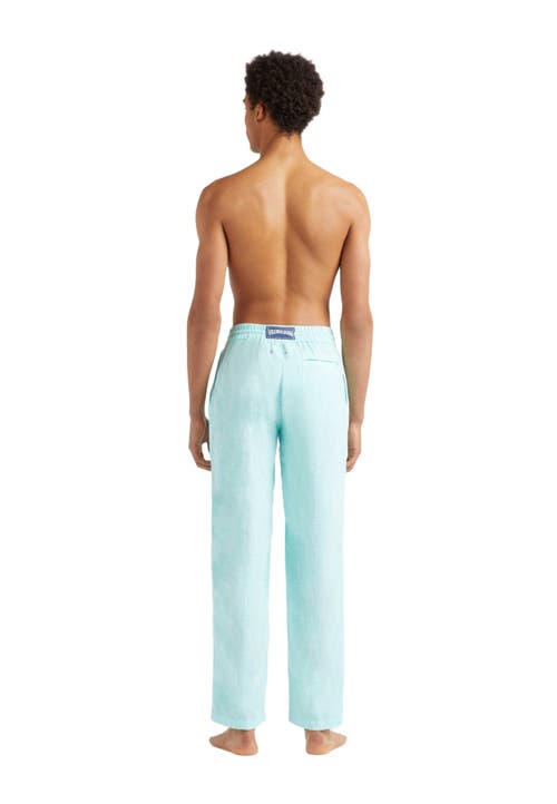 Vilebrequin Drawstring Straight-leg Wool Trousers In Lagon