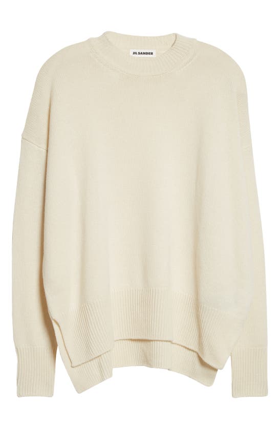 Jil Sander Slouchy Crewneck Cashmere Sweater In 107 - Natural