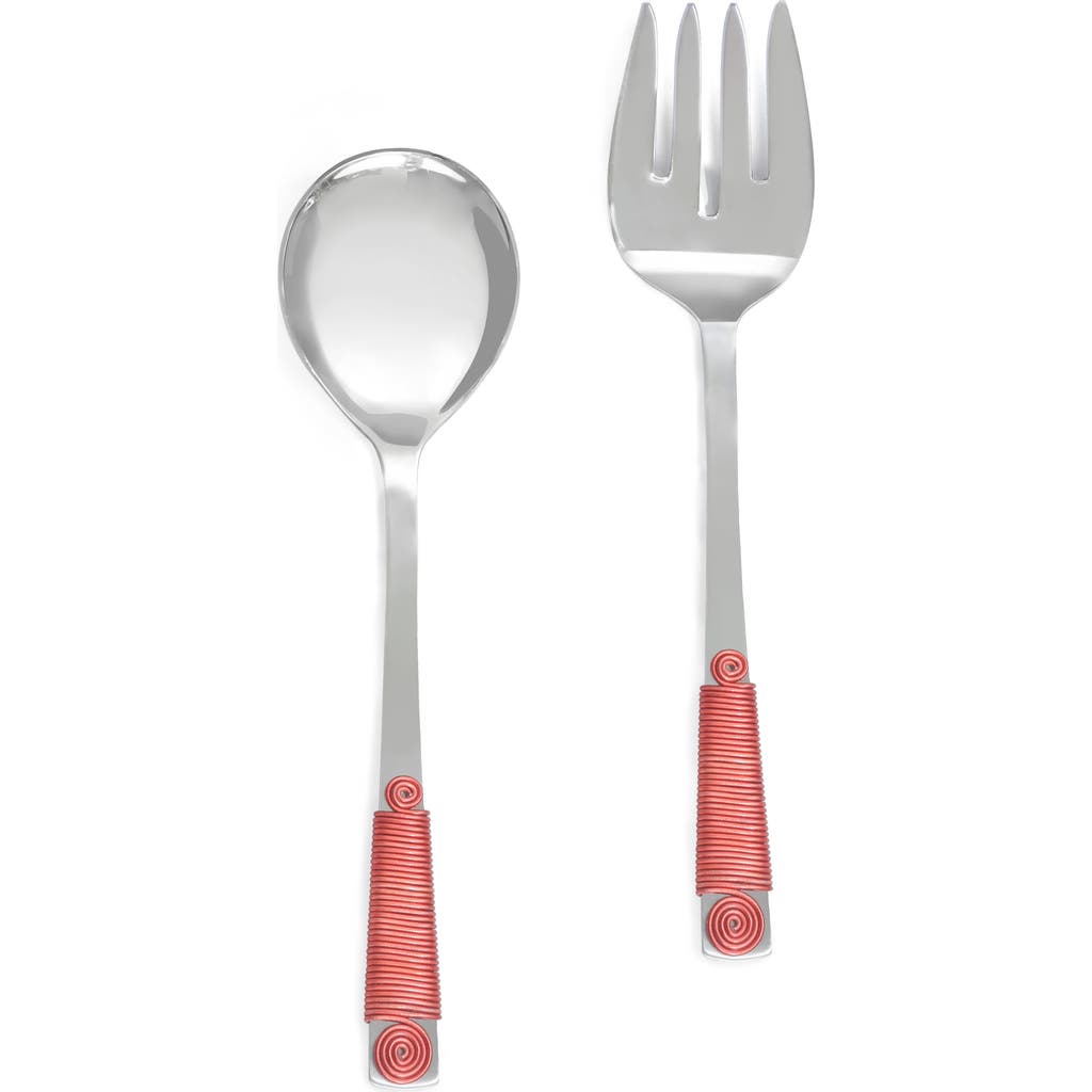 Tiramisu Stainless Steel Salad Servers In Red