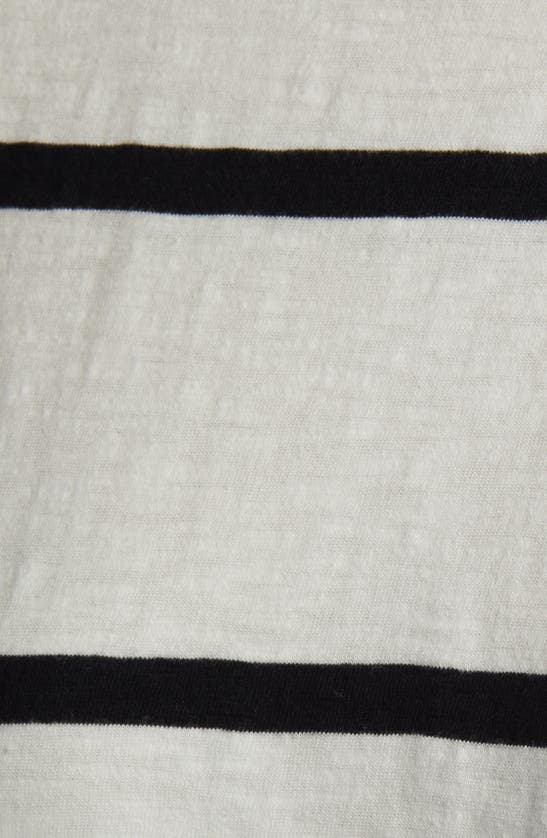 Shop Caslon Twist Waist Organic Cotton Midi T-shirt Dress In Ivory Cloud- Black Stripe