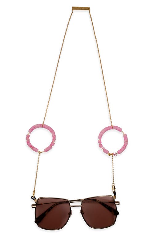 FRAME CHAIN Candy Pop Eyeglass Chain in Baby Pink/Yellow Gold