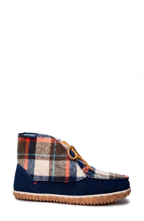 Minnetonka Torrey Faux Fur Lined Slipper Bootie In Dark Navy Multi