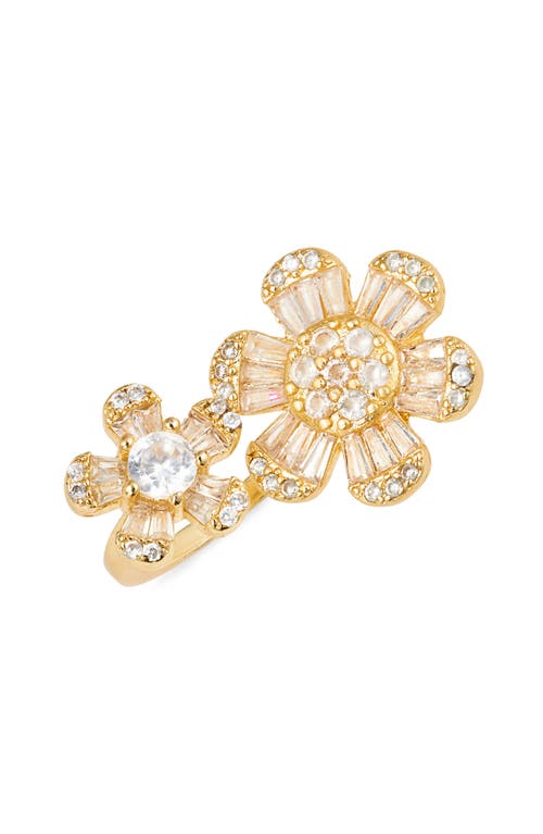 BEN ONI Flora Double Flower Open Ring in Gold