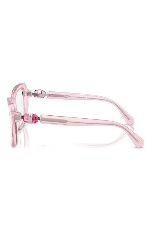 Swarovski 55mm Geometric Optical Glasses In Trans Pink