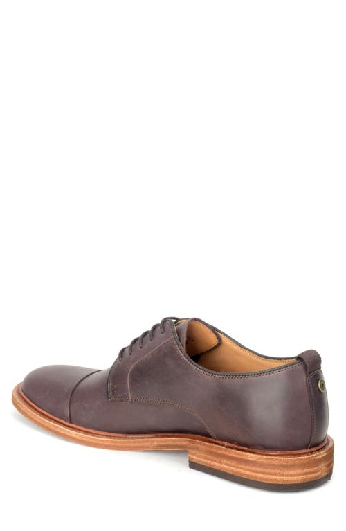 Warfield & Grand Plain Toe Leather Oxford In Dark Brown