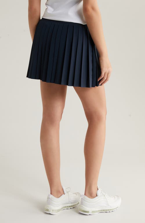 Shop Zella Pleated Tennis Skirt With Shorts In Navy Sapphire