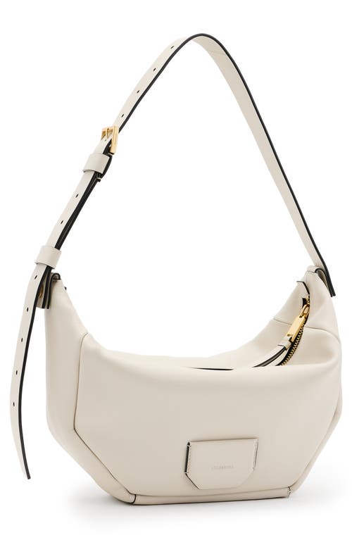 Shop Allsaints Madea Leather Shoulder Bag In Desert White