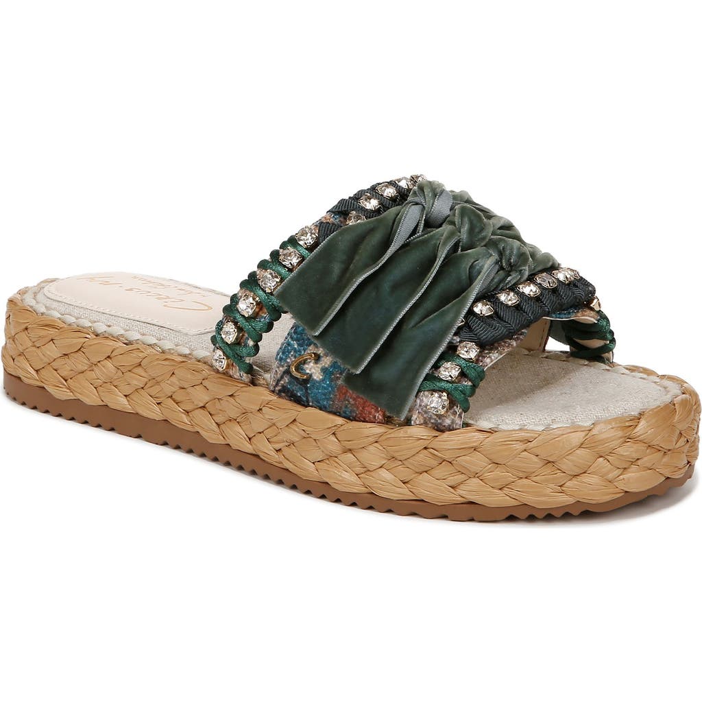 Circus Ny By Sam Edelman Wyatt Ribbon Platform Slide Sandals In Natural Multi