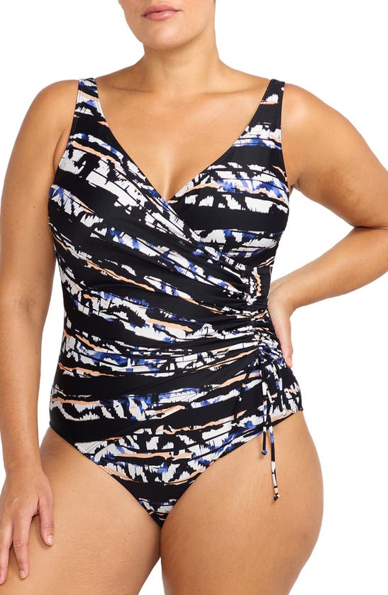 Shop Artesands Provenance Rembrant Ruched One-piece Swimsuit In Black