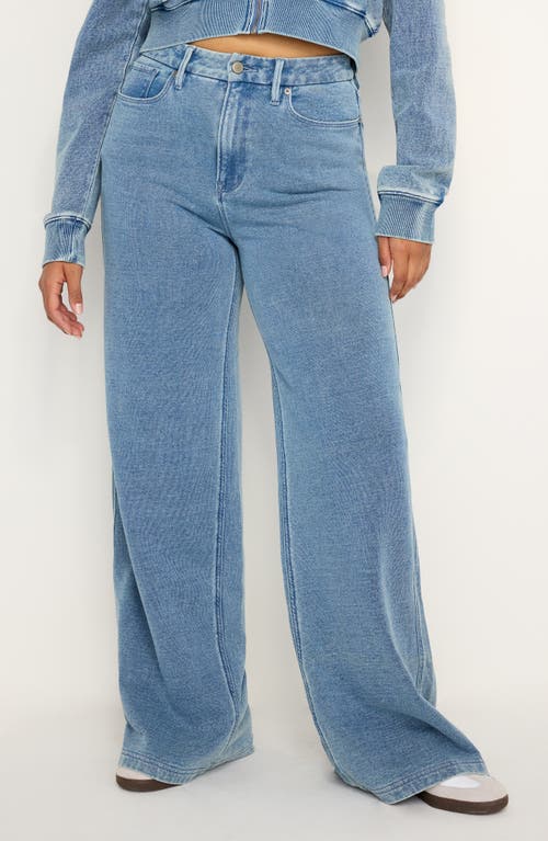 Shop Good American Jeanius Good Skate Cotton Pants In Indigo586