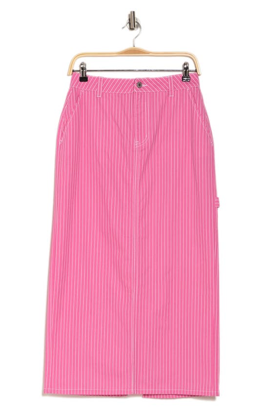Vero Moda Carly Stripe Midi Skirt In Pink Cosmos
