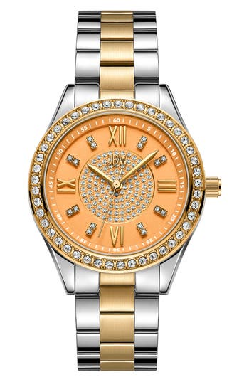 Jbw Mondrain Diamond & Crystal Embellished Miyota Bracelet Watch, 34mm In Metallic