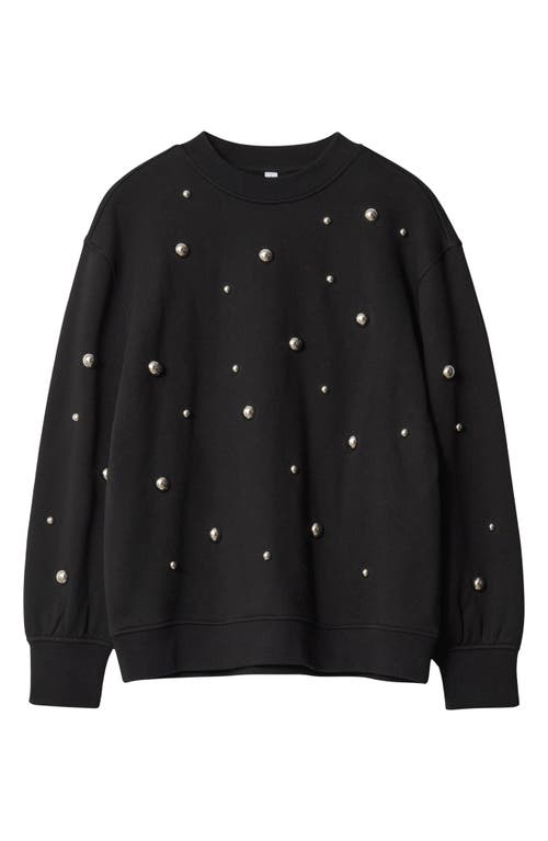 & OTHER STORIES & OTHER STORIES STUD ACCENT OVERSIZE COTTON SWEATSHIRT 