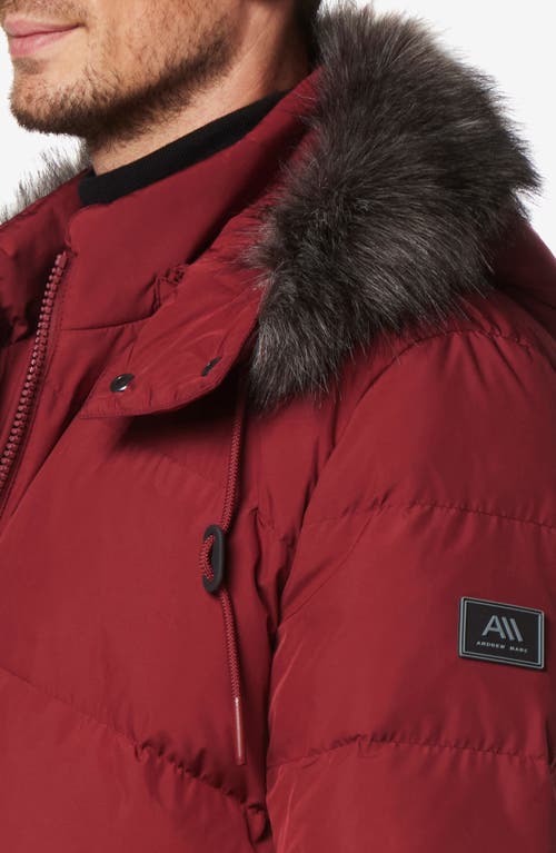 Andrew Marc Gramercy Water Resistant Parka In Garnet