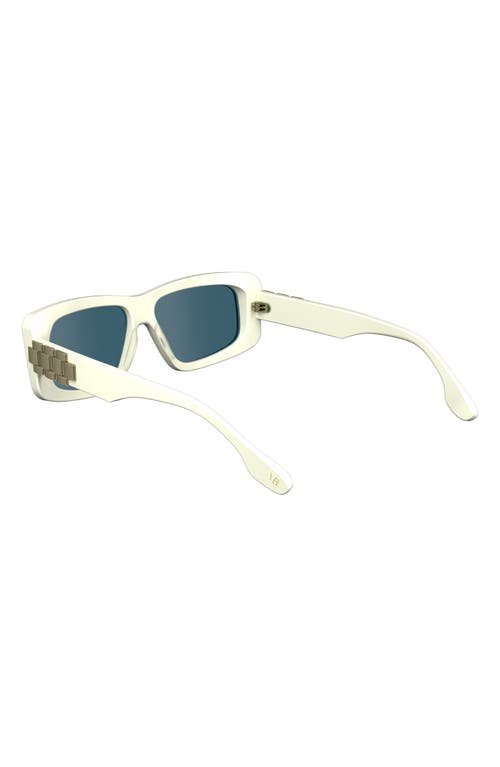 Shop Victoria Beckham Chain 55mm Rectangular Sunglasses In White