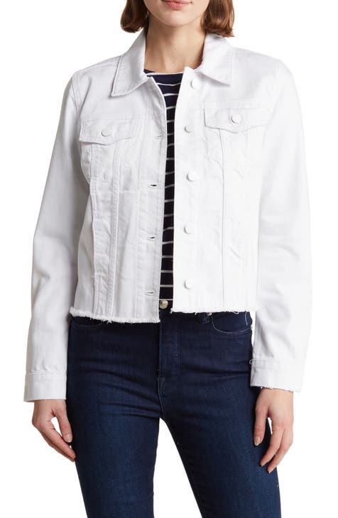  KECKS women's jacket Button Front Crop Jacket jacket for women  (Color : White, Size : Small) : Clothing, Shoes & Jewelry
