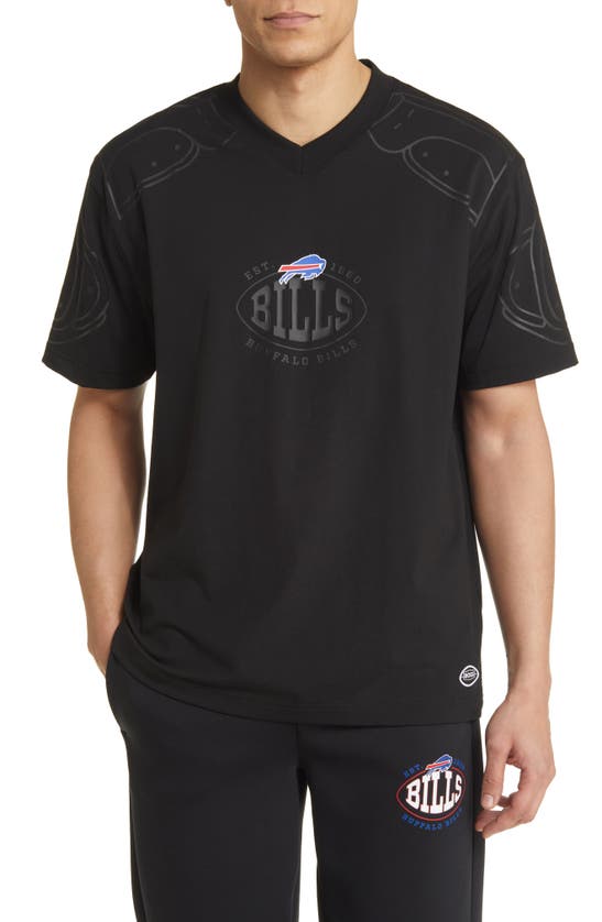 Shop Hugo Boss Boss X Nfl Tackle Graphic T-shirt In Buffalo Bills Black