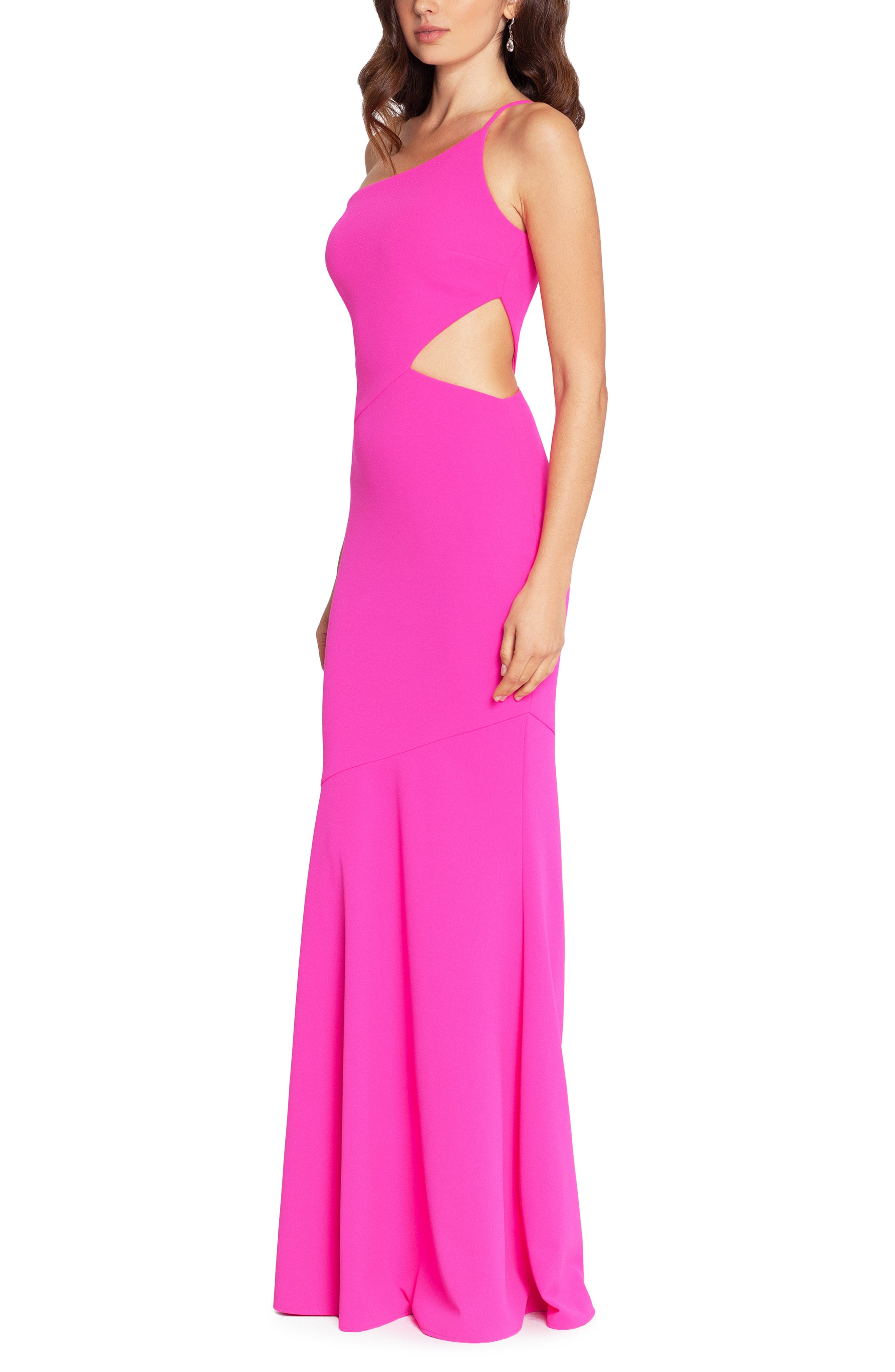 betsy & adam one shoulder gown