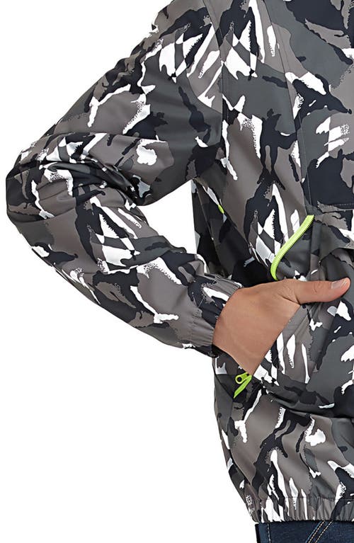 Shop Rokka&rolla Pullover Mesh Lined Windbreaker In Urban Camo