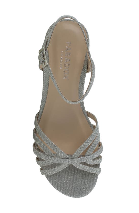 Shop Paradox London Pink Winslow Glitter Wedge Sandal In Silver Fabric