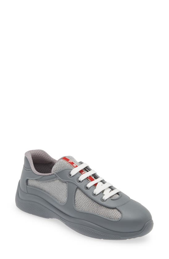 Prada America's Cup Low Top Sneaker In Grey