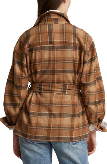 Buy Polo Ralph Lauren Women Brown Wool-Blend Twill Letterman Jacket Online  - 918674