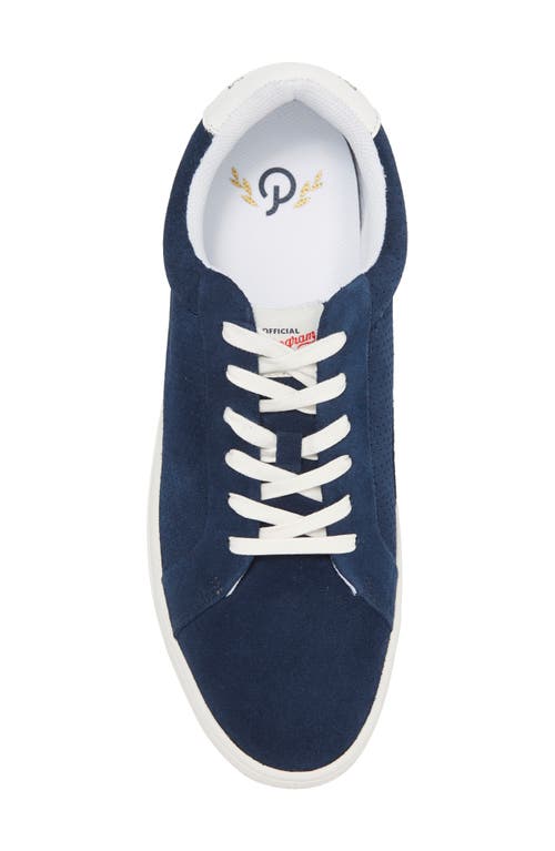 Official Program Court Low Top Sneaker In Navy Suede/white