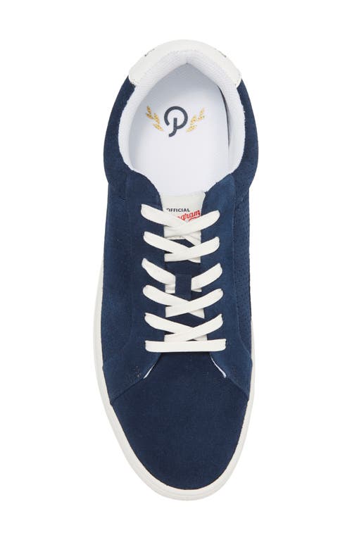 Shop Official Program Court Low Top Sneaker In Navy Suede/white