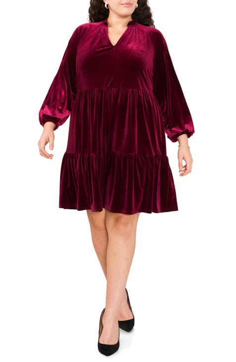 YOURS LONDON Plus Size Burgundy Red Sequin Embellished Swing Top