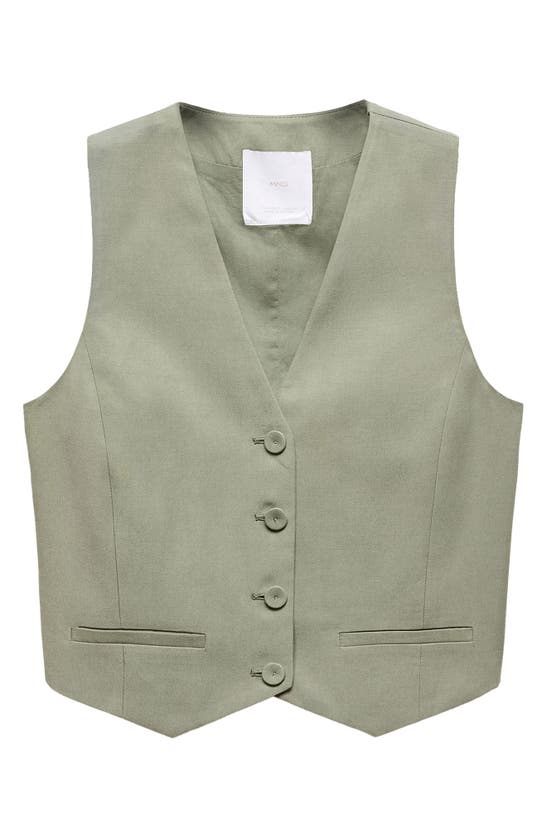 Mango Women's Buttons Detail Suit Vest In Pastel Green