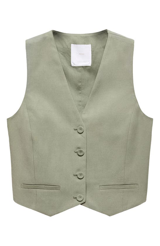 Shop Mango Alicante Vest In Pastel Green