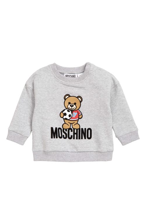 Moschino Soccer Toy Bear Graphic Sweatshirt in 60926 Grigio Chiaro Mel