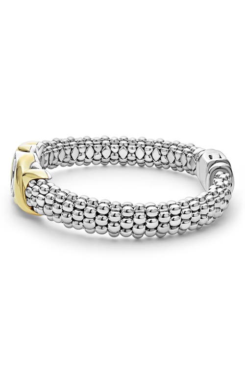 Shop Lagos Embrace Xox Diamond Rope Bracelet In Silver/gold