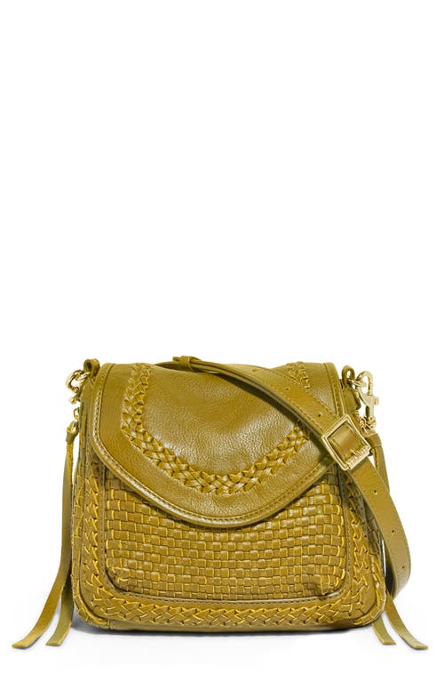 Mini All For Love Woven Leather Crossbody Bag in Cumin