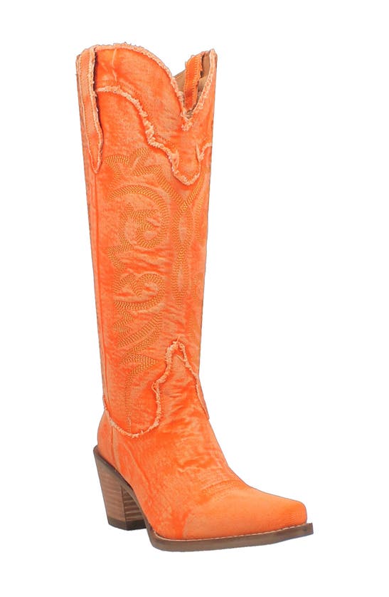 Dingo Texas Tornado Knee High Western Boot In Orange