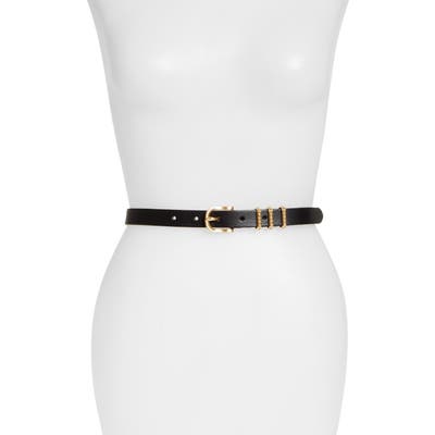 Rag & Bone Jet Leather Belt, Black/ Gold