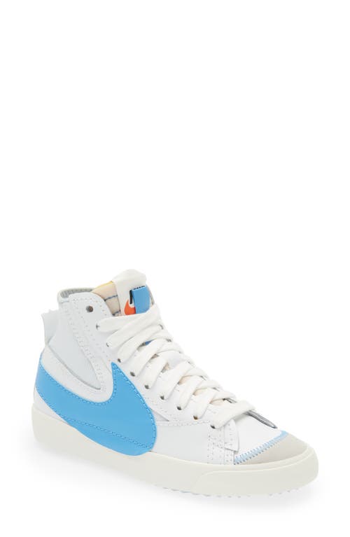 Nike Blazer Mid '77 Jumbo High Top Sneaker in White/Blue/Sail/Black