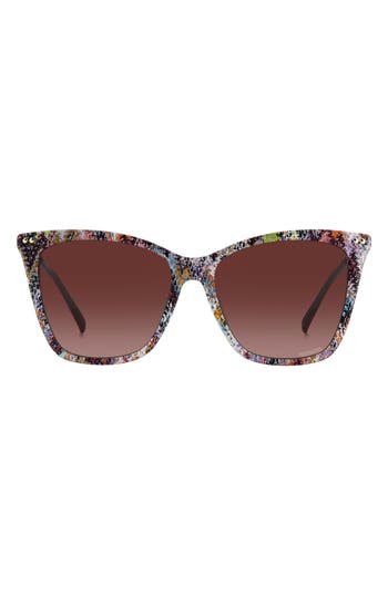 Missoni 54mm Cat Eye Sunglasses In Multicolor/burgundy Shaded