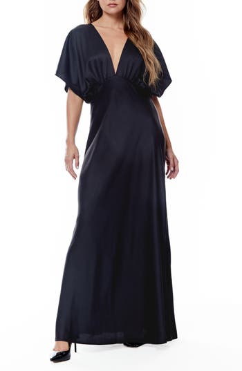 BY DESIGN BY DESIGN PAIGE DOLMAN SLEEVE SATIN DRESS