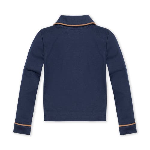 Hope & Henry Baby Girls' Ponte Collared Jacket, Infant In Navy Quilted