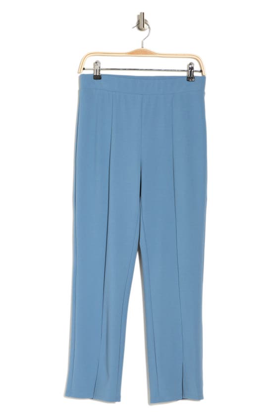Cece Solid Split Hem Pants In Slate Blue