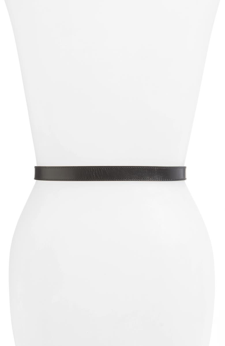 Gucci Double-G Buckle Leather Belt, Alternate, color,