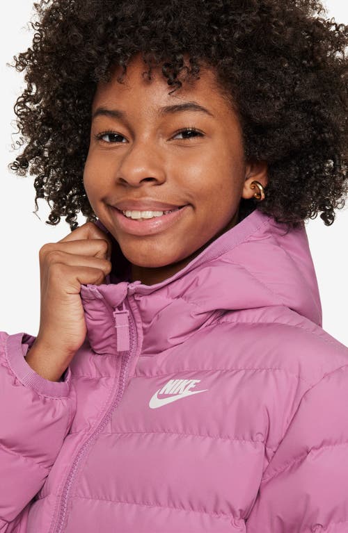 Shop Nike Kids' Sportswear Insulated Puffer Jacket In Magic Flamingo/white