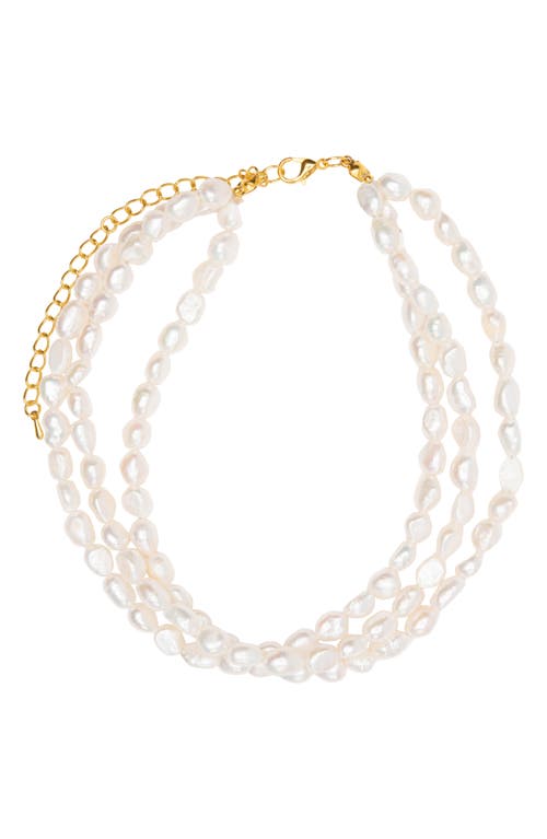 Golden Hour Bloom Freshwater Pearl Choker Necklace in Freshwater Pearls