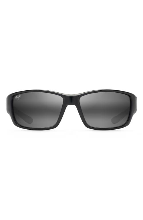 Maui Jim Local Kine 61mm Polarized Sunglasses In Black/grey/maroon