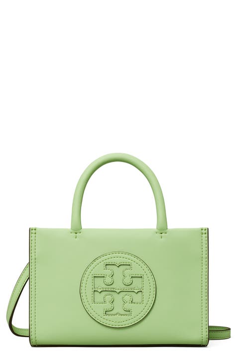 Buy the Tory Burch Green Saffiano Leather Tote Handbag