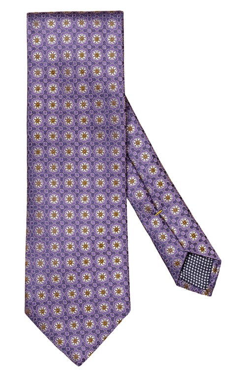 Eton Floral Medallion Silk Tie in Dark Purple