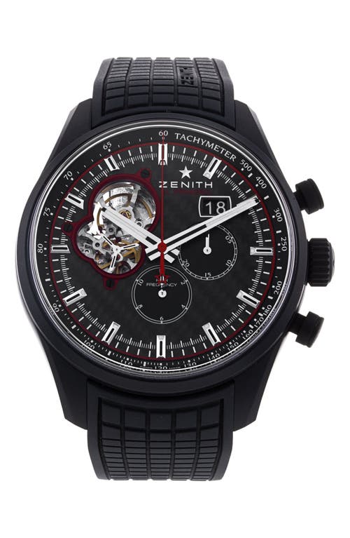 Watchfinder & Co. Zenith Preowned Chronomaster Rubber Strap Watch in Aluminium/Carbon at Nordstrom