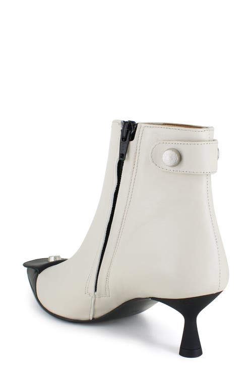 Zigi Renathe Pointed Cap Toe Bootie In Black White Leather