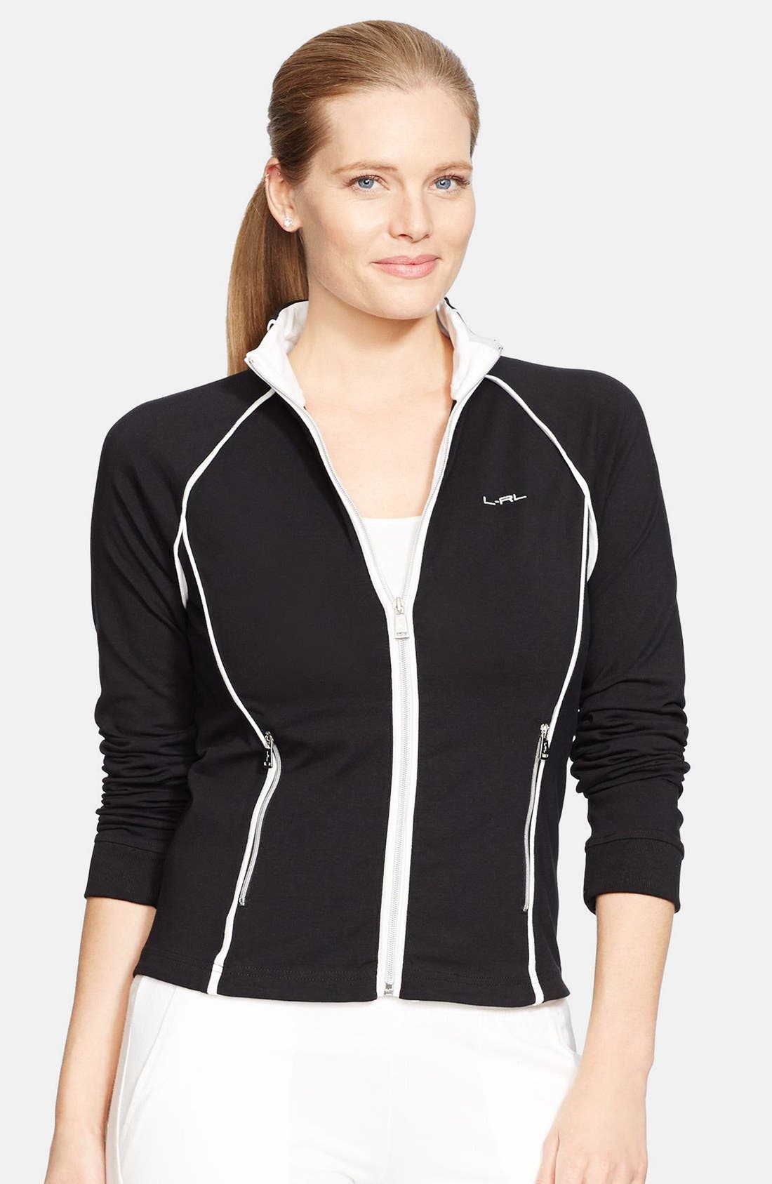 Lauren Ralph Lauren Contrast Piping Track Jacket (Plus Size) Nordstrom